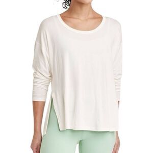 NEW All in Motion Cream Side Slit Long Sleeve Top XS